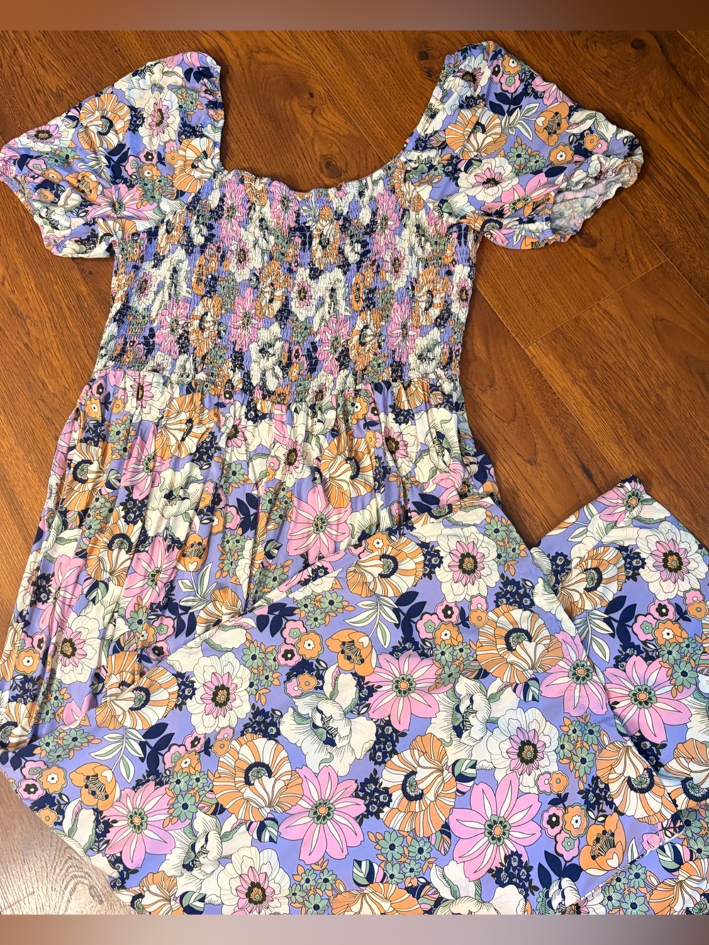 Dokotoo Floral square neckline stretch waistband Wide Leg Jumpsuit - Picture 6 of 7
